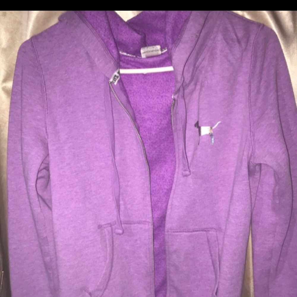 Victoria’s Secret PINK purple holographic perfect zipup small